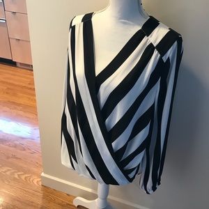 INC Black and White Striped top